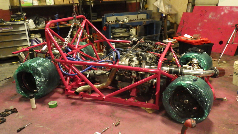 Fitting everything inside the car, including the Buick engine.